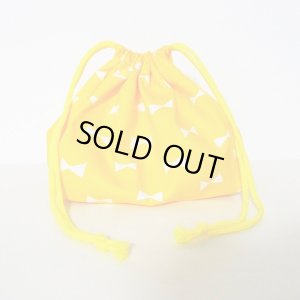 画像1: イエロー×ホワイトリボン【お弁当袋】手作りキット 作り方マニュアル付き 入園入学 2024年度春 中厚手生地