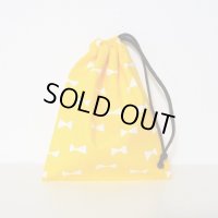 イエロー×ホワイトリボン【コップ袋】手作りキット 作り方マニュアル付き 入園入学 2024年度春 中厚手生地