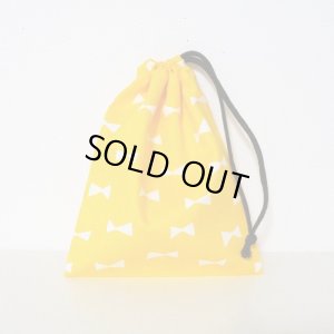 画像1: イエロー×ホワイトリボン【コップ袋】手作りキット 作り方マニュアル付き 入園入学 2024年度春 中厚手生地