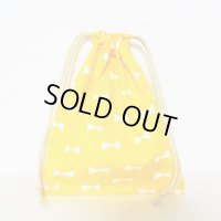 イエロー×ホワイトリボン【給食袋】手作りキット 作り方マニュアル付き 入園入学 2024年度春 中厚手生地