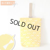イエロー×ホワイトリボン【シューズバッグ】手作りキット 作り方マニュアル付き 入園入学 手芸キット