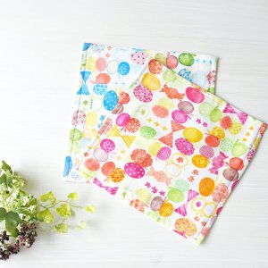 画像3: リボン＆ちょうちょ レッド/ブルー【カット生地】 縦50cm×横105cm 薄手生地