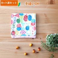 リボン＆ちょうちょ レッド/ブルー【移動ポケット】手作りキット 作り方マニュアル付き 入園入学 2025年度 学校 教材