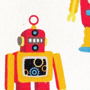 画像2: ロボロボロボット◎底布付【シューズバッグ】 手作りキット 作り方マニュアル付き 入園入学 手芸キット[n][s][u]