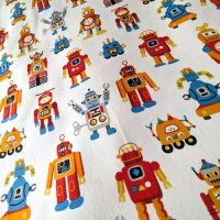 ロボロボロボット【キッズエプロン&三角巾】Mサイズ 手作りキット 作り方マニュアル付き 入園入学 手芸キット