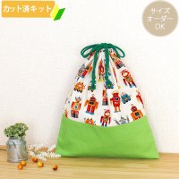 ロボロボロボット◎底布付【体操服袋/ナップサック】 中厚手生地 手作りキット 作り方マニュアル付き 入園入学 手芸キット[n][s]