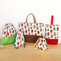 ロボロボロボット◎底布3枚付【入園・入学 5点セット】 手作りキット 作り方マニュアル付き 入園入学 手芸キット[n][s]