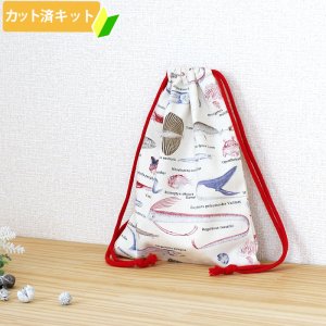 画像1: マニアックなおさかな【給食袋】中厚手生地 手作りキット 作り方マニュアル付き 入園入学 手芸キット[n]