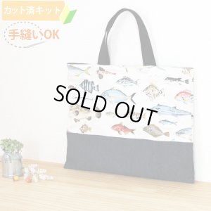 画像1: マニアックなおさかな【レッスンバッグ】 手作りキット 作り方マニュアル付き 入園入学 手芸キット[n][u]