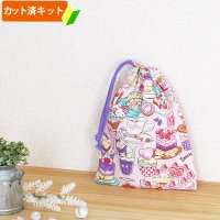 サンリオ・スイーツ【コップ袋】中厚手生地 材料セット 作り方マニュアル付き 入園入学 手芸キット[n]