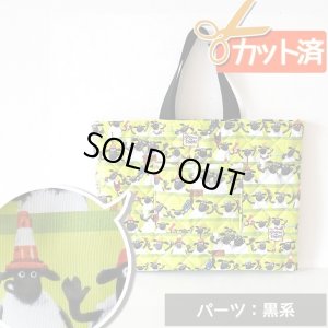 画像1: [15％OFF]★在庫限り サイズ変更不可★ひつじのショーン ボーダーグリーン【レッスンバッグ】材料セット 作り方マニュアル付き 入園入学[n]