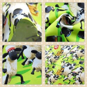 画像6: 【20%OFF】★在庫限り サイズ変更不可★ひつじのショーン ダンシング グリーン/イエロー【エプロン&三角巾】Mサイズ 材料セット 入園入学 中厚手生地【F】