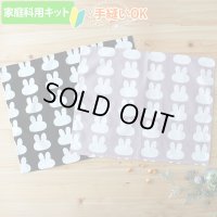 《家庭科教材対応》シルエットうさぎ 2色【ランチョンマット】手作りキット 作り方マニュアル付き 小学校 家庭科 キット[u]