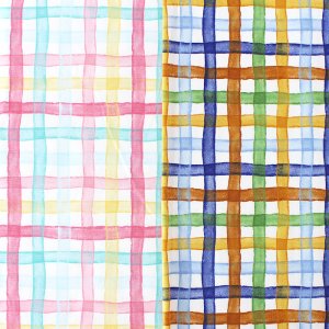 画像3: 水彩チェック ブルー/ピンク【キッズエプロン&三角巾】Mサイズ 手作りキット 作り方マニュアル付き 入園入学 手芸キット