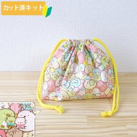 すみっコぐらし ぎっしりピンク【お弁当袋】中厚手生地 材料セット 作り方マニュアル付き 入園入学 2025年度春