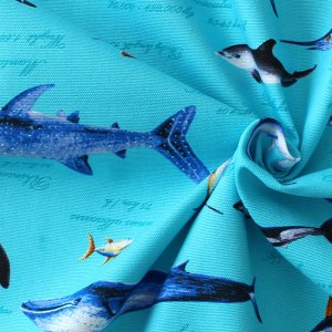 画像2: ●アウトレット サイズ変更不可●海の生き物図鑑 ターコイズ【コップ袋】中厚手生地 手作りキット 作り方マニュアル付き 入園入学 2024年度春