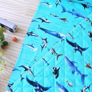 画像5: ●アウトレット サイズ変更不可●海の生き物図鑑 ターコイズ【レッスンバッグ】 手作りキット 作り方マニュアル付き 入園入学 手芸キット