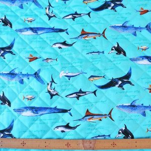 画像3: ●アウトレット サイズ変更不可●海の生き物図鑑 ターコイズ【レッスンバッグ】 手作りキット 作り方マニュアル付き 入園入学 手芸キット