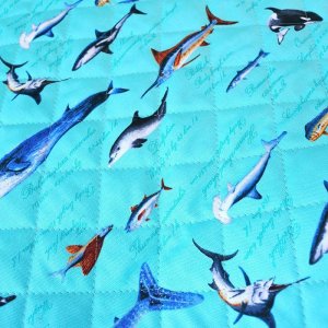 画像4: ●アウトレット サイズ変更不可●海の生き物図鑑 ターコイズ【レッスンバッグ】 手作りキット 作り方マニュアル付き 入園入学 手芸キット