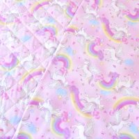 虹とユニコーン ピンク【スモック】 手作りキット 作り方マニュアル付き 中厚手生地
