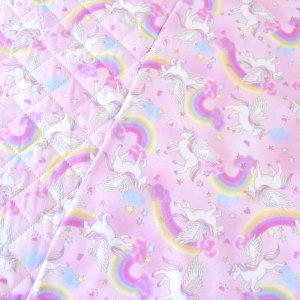 画像1: 虹とユニコーン ピンク【スモック】 手作りキット 作り方マニュアル付き 中厚手生地