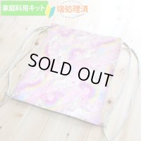 《家庭科教材対応》虹とユニコーン ピンク キルティング生地【ナップサック】手作りキット 作り方マニュアル付き 小学校 家庭科 キット