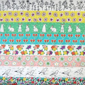 画像4: お花畑のどうぶつたち【給食袋】手作りキット 作り方マニュアル付き 入園入学 2024年度春 薄手生地+裏地[n][u]