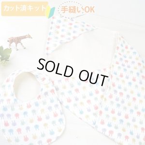 画像1: マルチカラーうさちゃん【国産おくるみと丸型スタイセット】ベビー 手作りキット 作り方マニュアル付き ダブルガーゼ フード付き
