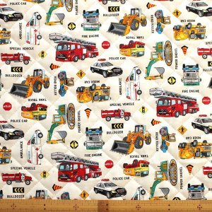 画像3: はたらく車 シロ◎底布付【シューズバッグ】 手作りキット 作り方マニュアル付き 入園入学 手芸キット[s]