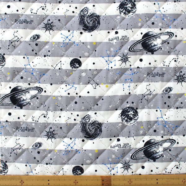 画像3: 《家庭科教材対応》宇宙柄 2色 キルティング生地【ナップサック】手作りキット 作り方マニュアル付き 小学校 家庭科 キット (3)