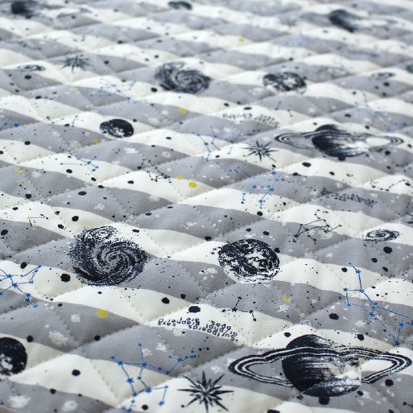 画像6: 《家庭科教材対応》宇宙柄 2色 キルティング生地【ナップサック】手作りキット 作り方マニュアル付き 小学校 家庭科 キット (6)