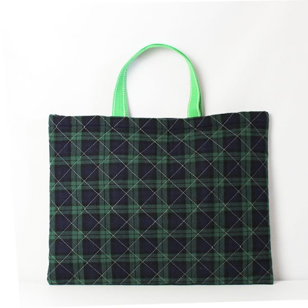 画像5: ●アウトレット サイズ変更不可●ブラックウォッチ(タータンチェック)【レッスンバッグ】手作りキット 作り方マニュアル付き 入園入学 手芸キット (5)