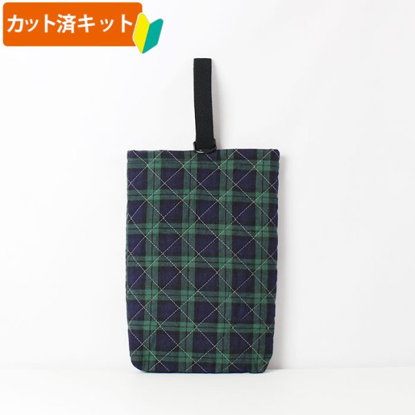 画像2: タータンチェック 2色【シューズバッグ】手作りキット 作り方マニュアル付き 入園入学 手芸キット (2)