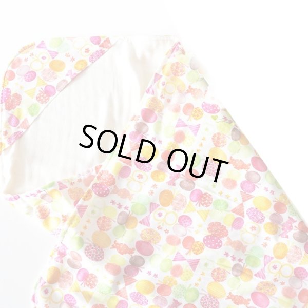 画像3: リボン＆ちょうちょ レッド/ブルー【国産おくるみと丸型スタイセット】ベビー 手作りキット 作り方マニュアル付き ダブルガーゼ フード付き (3)