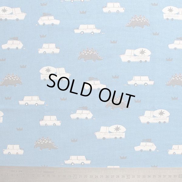 画像3: 車とダイナソー ブルー【体操服袋/ナップサック】中厚手生地 手作りキット 作り方マニュアル付き 入園入学 2023年度春[n] (3)