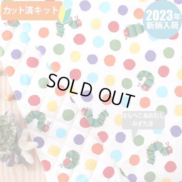 画像5: ●アウトレット サイズ変更不可●はらぺこあおむし みずたま◎底布付【レッスンバッグ(中厚手)】 材料セット 作り方マニュアル付き 入園入学 手芸キット[s] (5)