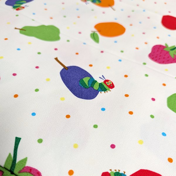 画像4: はらぺこあおむし ミニドット◎底布付【体操服袋/ナップサック】 中厚手生地 材料セット 作り方マニュアル付き 入園入学 手芸キット[s] (4)