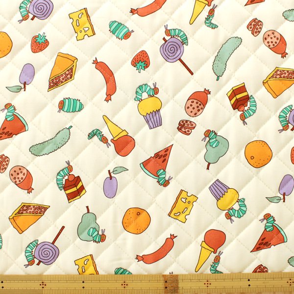 画像3: はらぺこあおむし 食べ物いっぱい◎底布付【シューズバッグ】 材料セット 作り方マニュアル付き 入園入学 手芸キット[s] (3)