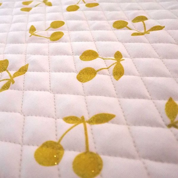 画像2: ●アウトレット サイズ変更不可●さくらんぼツイン ピンク◎底布付【レッスンバッグ】手作りキット 作り方マニュアル付き キルティング生地【A】 (2)