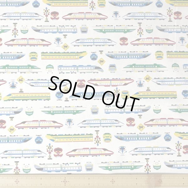 画像3: 電車だいすき！ベージュ【スモック】 手作りキット 作り方マニュアル付き 中厚手生地 (3)