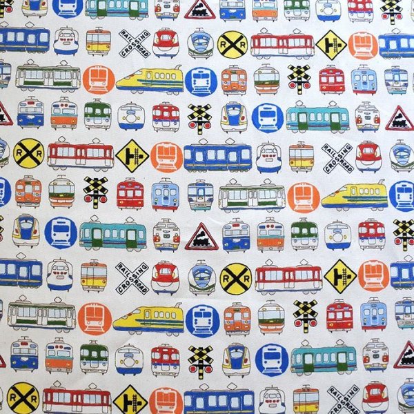 画像6: 《即納》★サンプル品(完成品)販売★電車だいすき!ベージュ◎底布付【ランチバッグ】 (6)