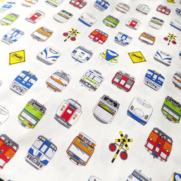 画像4: 電車フェイス【コップ袋】薄手生地+裏地 手作りキット 作り方マニュアル付き 入園入学 手芸キット[u] (4)