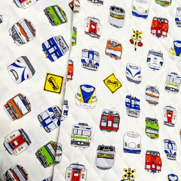 画像5: 電車フェイス【コップ袋】薄手生地+裏地 手作りキット 作り方マニュアル付き 入園入学 手芸キット[u] (5)