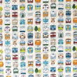 画像4: 《即納》★サンプル品販売★ならんだ電車 ホワイト◎底布付【ランチバッグ/トートバッグ】 (4)