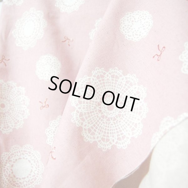 画像4: ●アウトレット サイズ変更不可●リボン&ドイリー ピンク【給食袋】手作りキット 作り方マニュアル付き 入園入学 手芸キット 中厚手生地 (4)