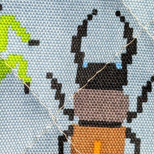 画像8: ドット絵の昆虫 スモークブルー【入園・入学 3点セット】 手作りキット 作り方マニュアル付き 入園入学 手芸キット[n] (8)