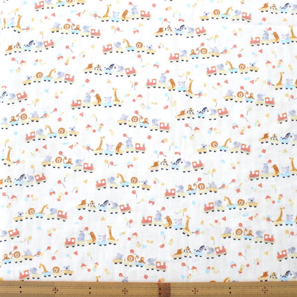 画像8: どうぶつトロッコ【丸型スタイ】【くるくるスタイ】【ハンカチスタイ】ベビー 材料セット 作り方マニュアル付き ダブルガーゼ 国産 (8)