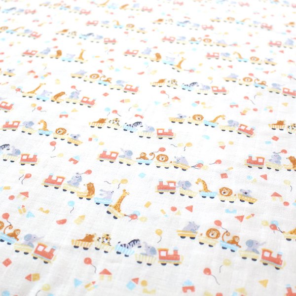 画像6: どうぶつトロッコ【丸型スタイ】【くるくるスタイ】【ハンカチスタイ】ベビー 材料セット 作り方マニュアル付き ダブルガーゼ 国産 (6)