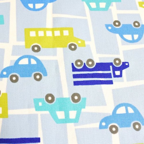 画像2: ●アウトレット サイズ変更不可●ドライブマップ ブルー【給食袋】手作りキット 作り方マニュアル付き 入園入学 手芸キット 中厚手生地 (2)