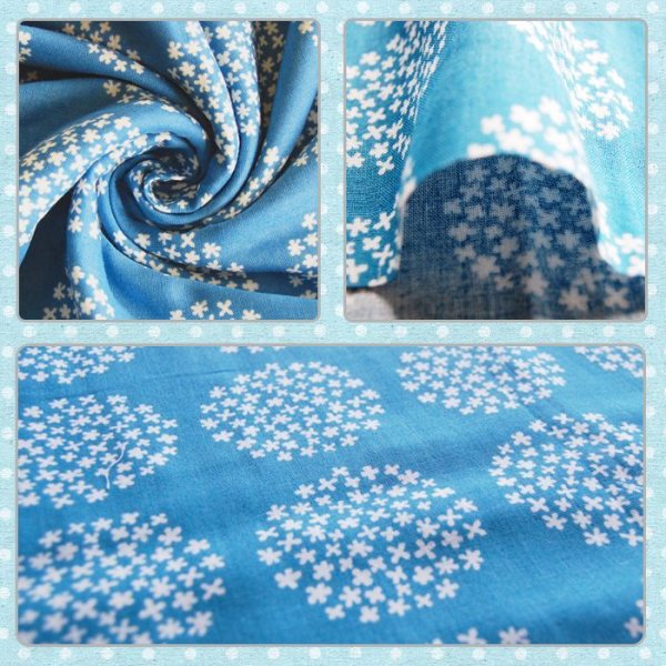 画像2: フラワーサークル ブルー【国産おくるみ】ベビー 手作りキット 作り方マニュアル付き 5重ガーゼ フード付き (2)